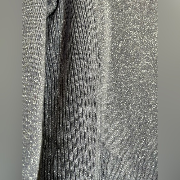 Chico's lilac purple mist shimmer metallic silver turtleneck sweater top - Picture 8 of 13